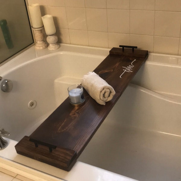 Wooden Bathtub Tray, Caddy, Relax, Table For Tub, Self Care, Spa Gift