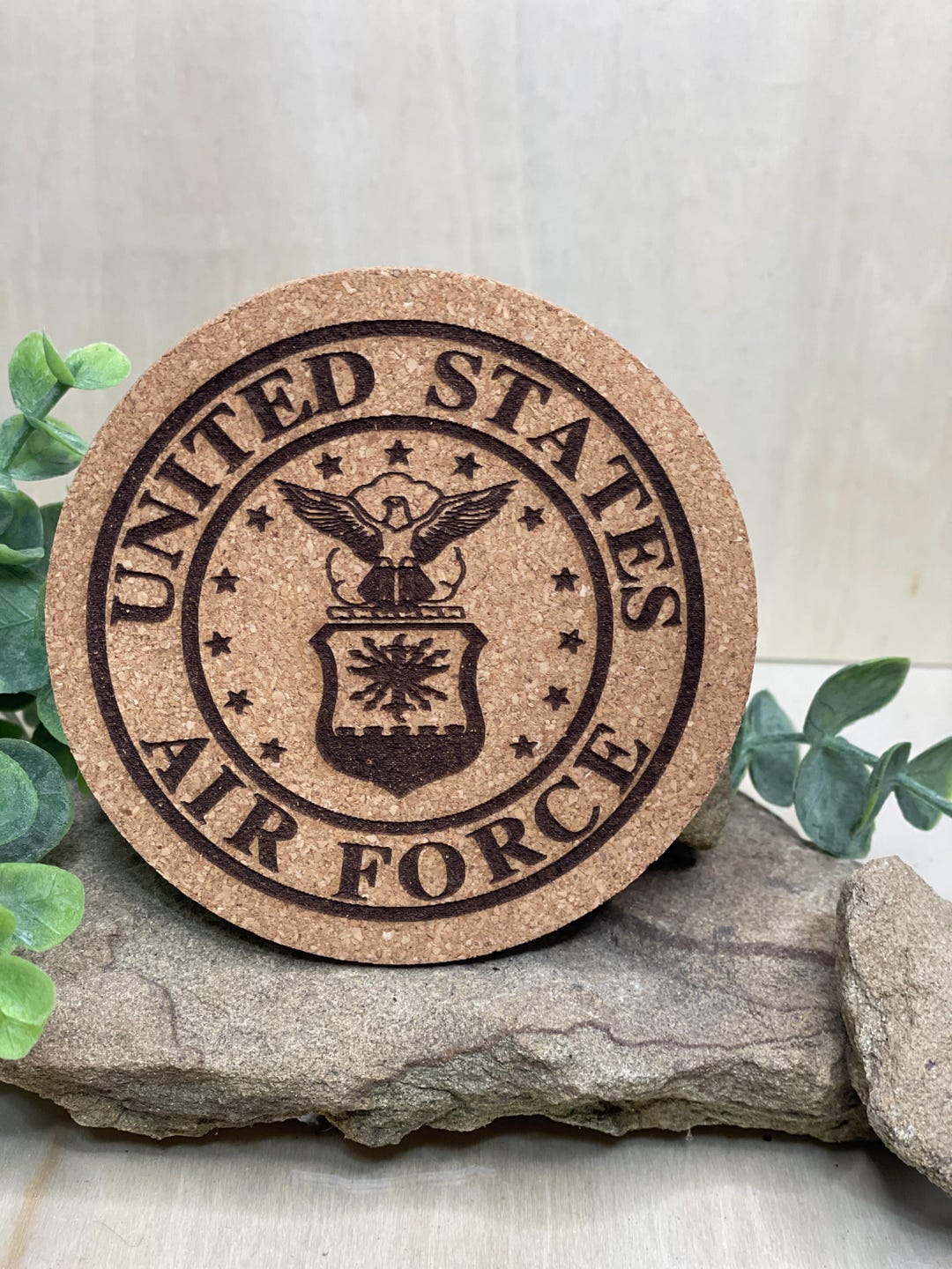 Usaf Coasters Laser Engraved Air Force Cork Coasters, Military Gift - Etsy