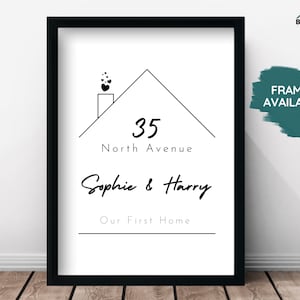 Personalised Housewarming Print Gift | New Home Decor Custom House Moving Present Address Text Custom