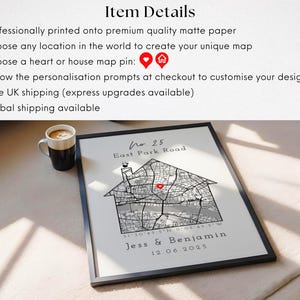 Personalised New Home Map Print & Frames House Shape | Decor OS ...