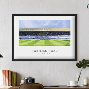 Ipswich Town Portman Road Stadium Art Print | Poster Impressionist Painting Drawing Gift For Him Football Fan Dad Granddad Son Brother FC