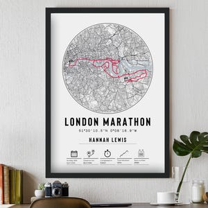 Irgendein Marathon 2026 | Personalisierte Finishers Map Print Runner London Manchester Brighton Paris Berlin Präsent Rasse Feier