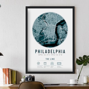Philadelphia Eagles The Linc Stadium kaart afdrukken uniek ingelijst cadeau | Voor hem vader broer opa oom Amerikaans voetbal Posterdecoratie