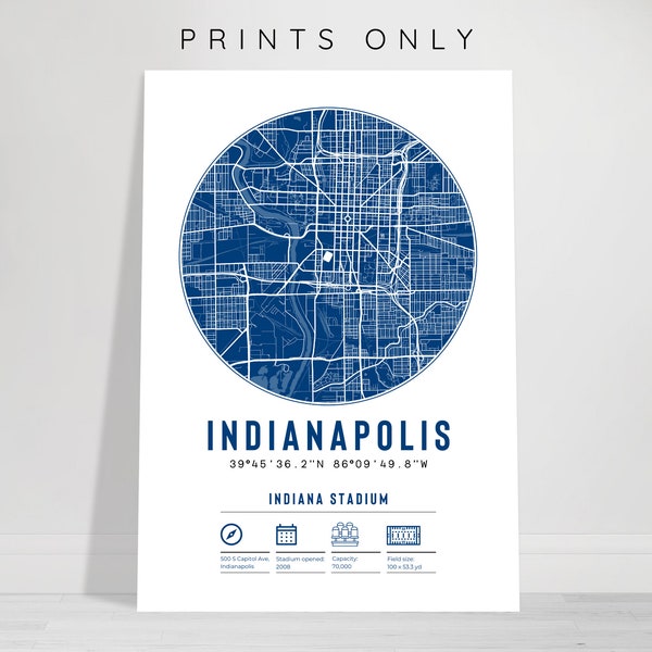 Cartes minimalistes du stade Lucas Oil d'Indianapolis Colts | Football NFL Gift Stadium Indiana, papa, frère, fils, sports, art, souvenirs, affiche