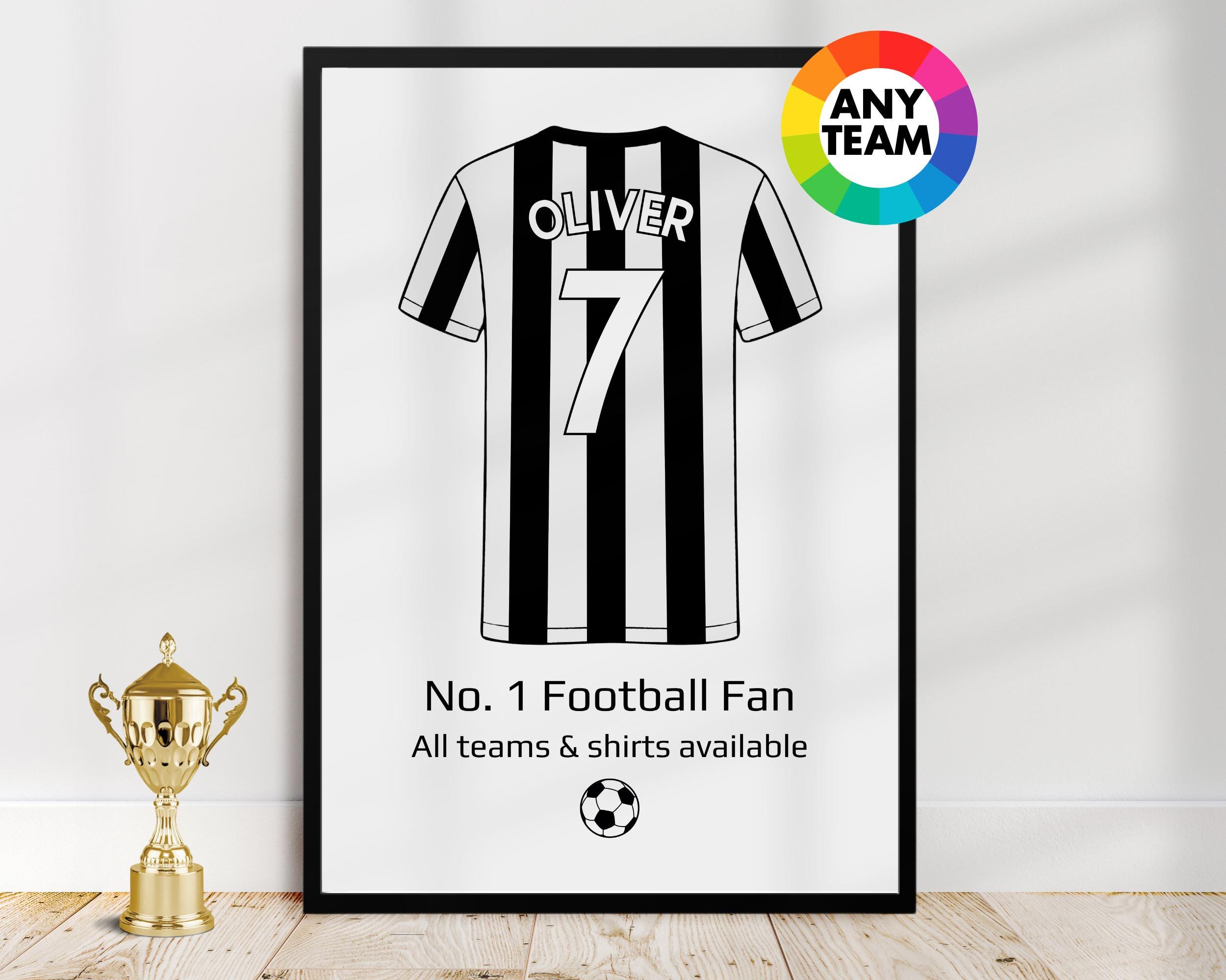 Newcastle Birthday Card for Grandson - Football Design - Newcastle's No.1 Fan - Special Finishes and Illustrated Insert Leaf - Made in the UK