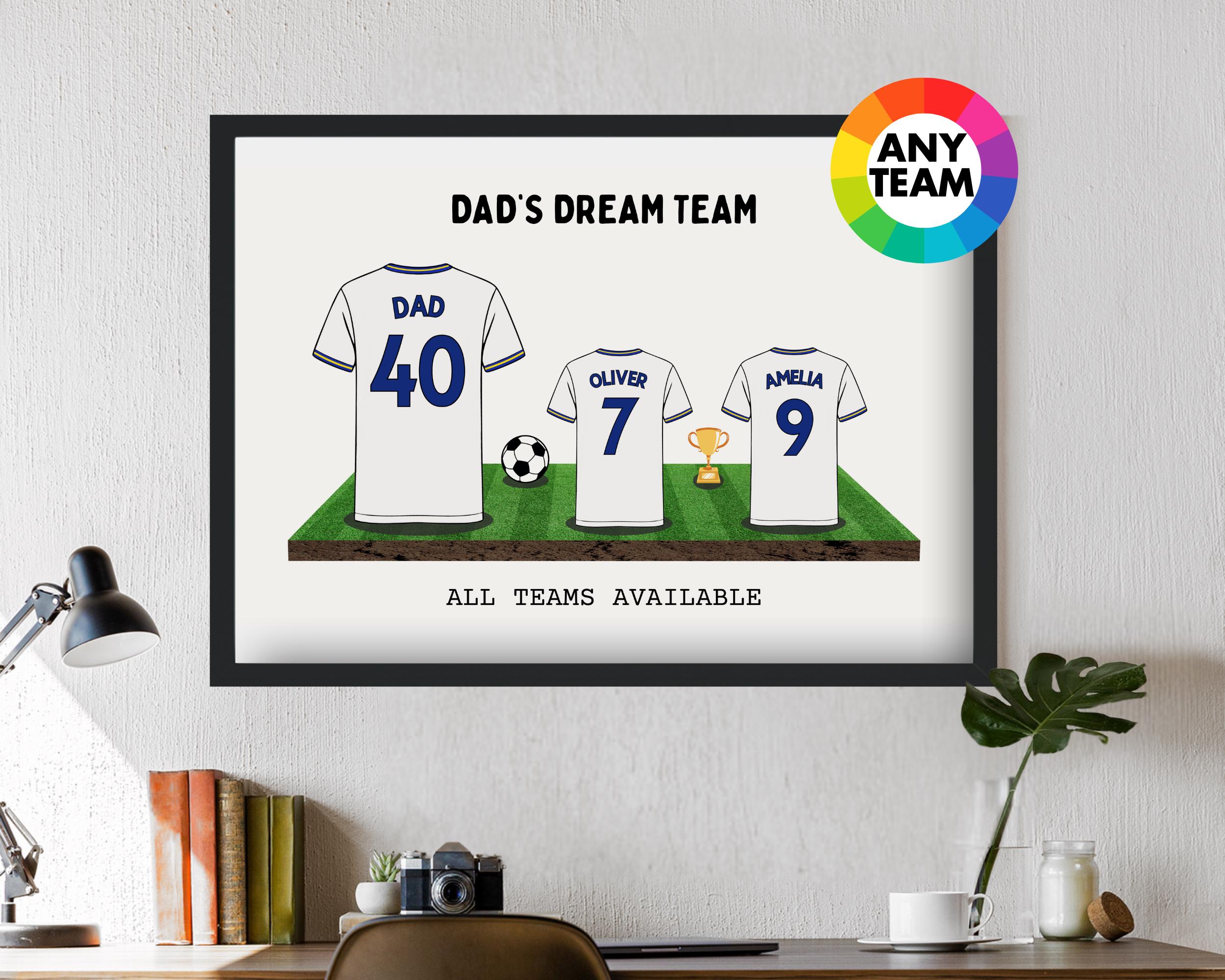 Custom Leeds Dream Team Football Shirt Art Print | Frames