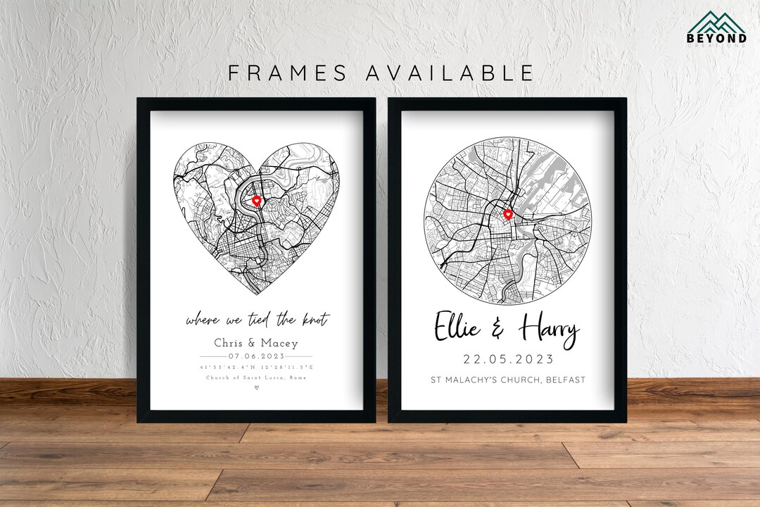 Personalised Wedding Print & Frame Gift Anniversary Etsy UK