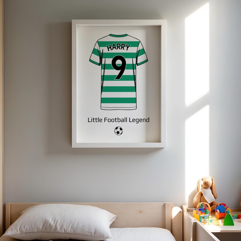 Custom Newcastle Football Shirt Art Print | Frames Available | Gift for Him Boy Dad Son Grandson Grandad United Brother Wall FC Artwork image 4