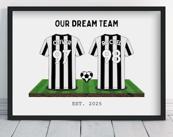 Personalised Newcastle Couple's Dream Team Art | United Football Print Frames Available