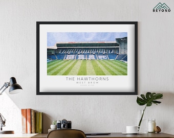 West Brom The Hawthorns Stadium Stampa artistica / Poster Dipinto impressionista Disegno Regalo per lui Tifoso di calcio Papà Nonno Figlio Fratello FC