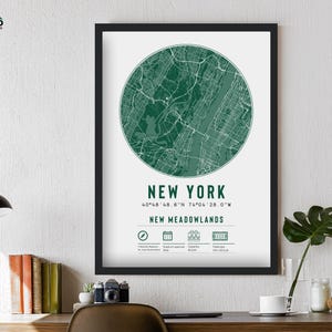 New York Jets New Meadowlands Stadium kaart print uniek ingelijst cadeau | Voor hem vader broer opa oom Amerikaans voetbal Posterdecoratie