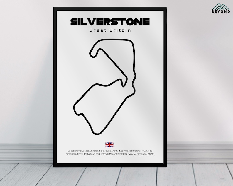 Wallet Silverstone Racing Silverstone F1 Track Layout Circuit Minimalist Prints & Frames ...