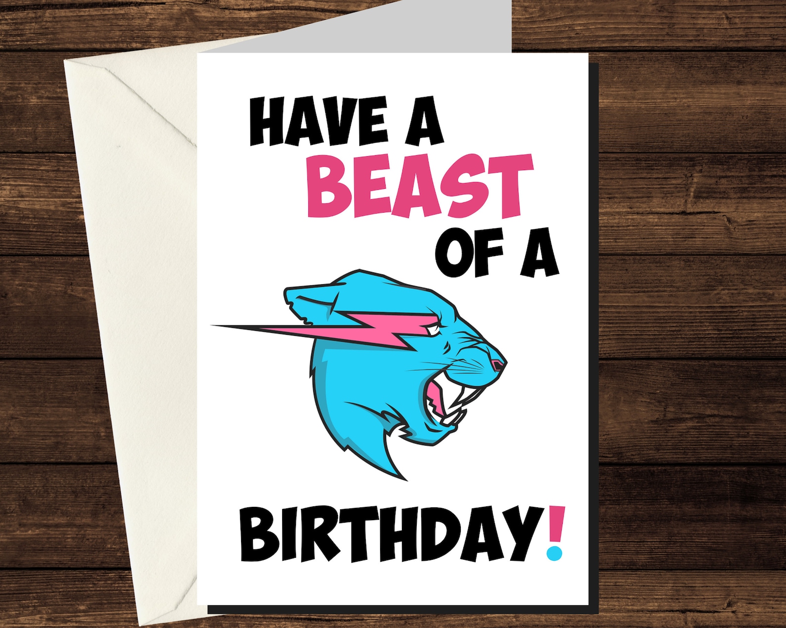 Mr Beast from Youtube Birthday Card Have a BEAST of a Etsy