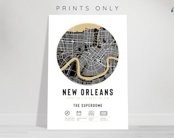 New Orleans Saints The Superdome Minimalist Map Prints | Caesars Superdome 'Aints Football Gift Dad Brother Son Art Poster Memorabilia