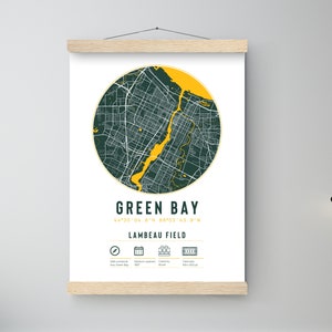 Green Bay Packers Lambeau Field Minimalist Map Prints | The Pack Bays Football Green Gold Gift Dad Brother Son Uncle Sports Art Memorabilia