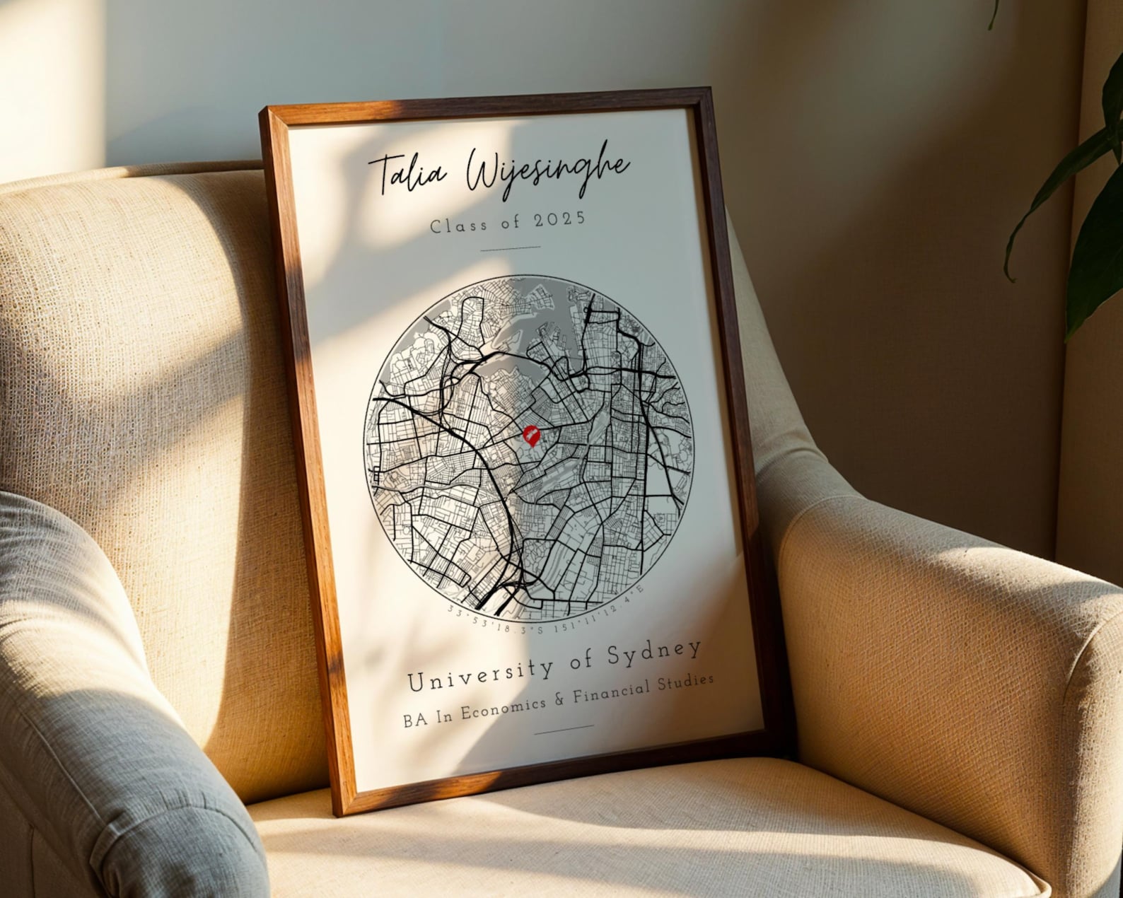 Personalised Graduation Map Gift | Print & Frame | University Degree ...
