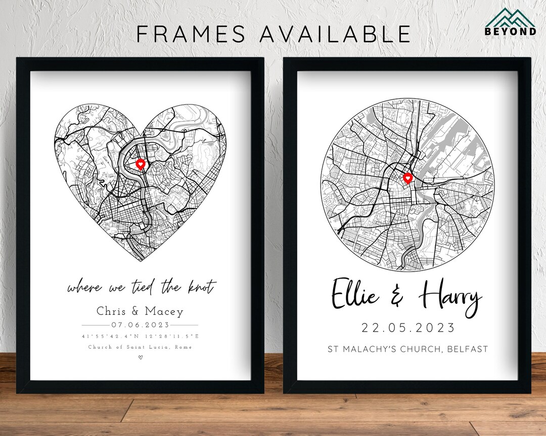 Personalised Wedding Print & Frame Gift Anniversary Etsy UK