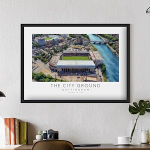 Nottingham Forest The City Ground Stadion Kunstdruck | Poster Impressionismus Malerei Zeichnung Geschenk Für Ihn Fußball Fan Dad Opa Sohn FC