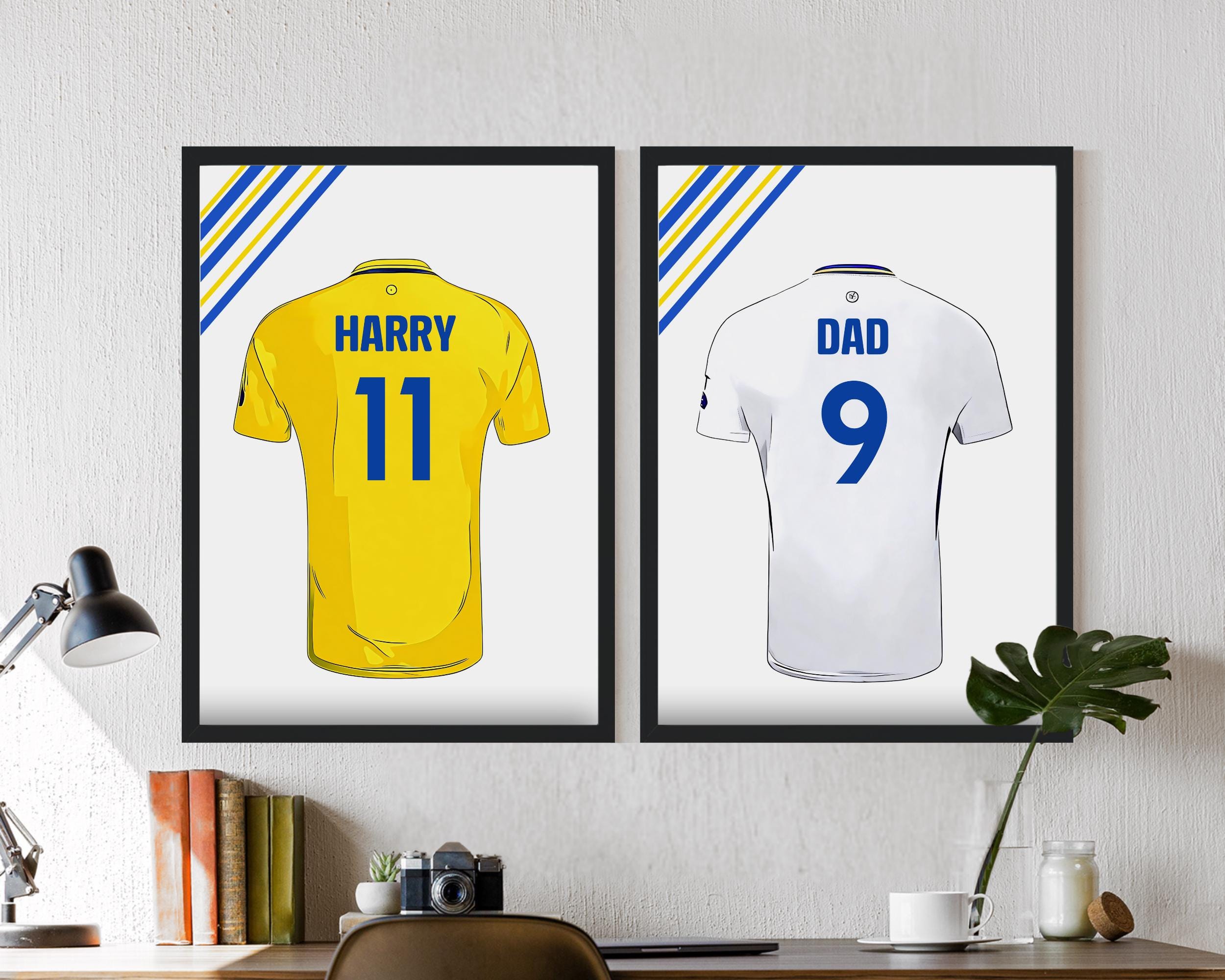 Personalised Leeds United Football Shirt Print – Custom Wall Art Poster By Fab Prints UK