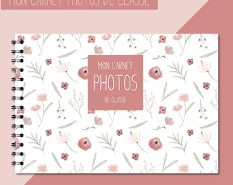 A4 Class Photo Book _ School Memory Album to Complete _ School Year Photos _ Nursery _ Primary _ Middle School _ High School _ Flowers