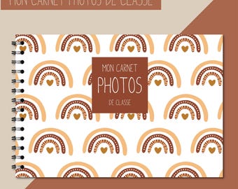 A4-klasfotoboek _ Schoolherinneringsalbum om in te vullen _ Schooljaarfoto's _ Kleuterschool_Basisschool_Middelbare school_Hoge school_Terracotta