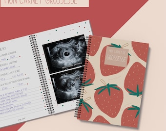 Pregnancy journal - pregnancy tracking, pregnancy diary, organization for expectant mothers, birth - Strawberry