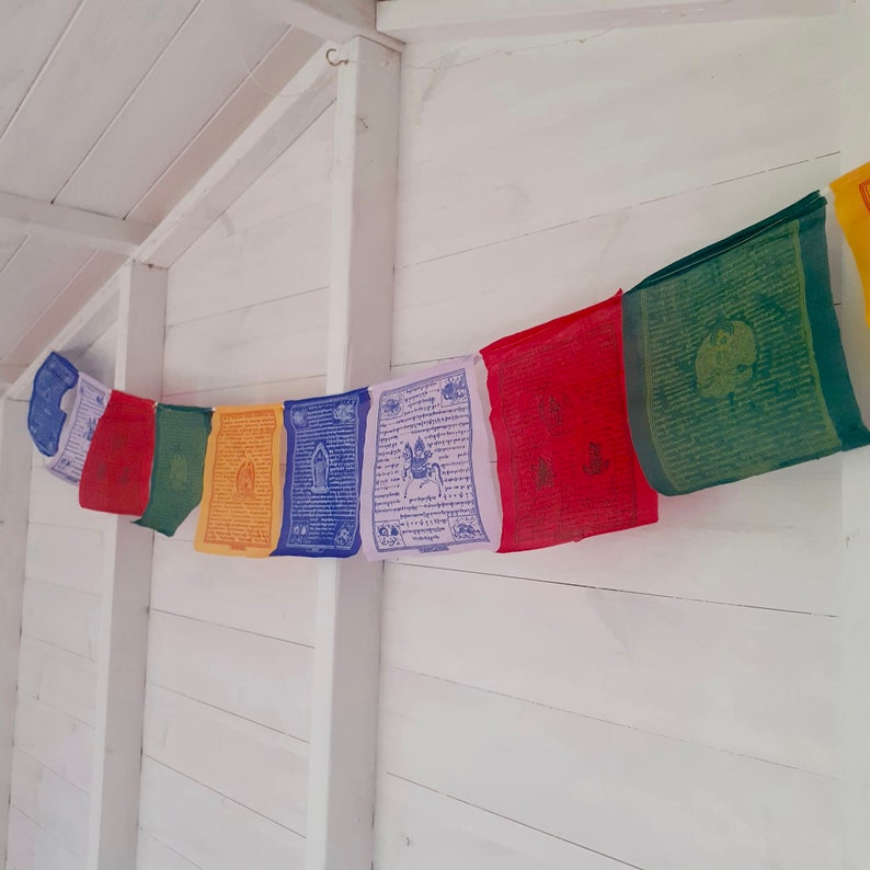 Tibetan Prayer Flags | 10 Buddhist prayer flags 19 x 17 cm 
