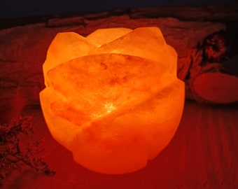 Himalayan Lotus Flower Salt Tealight Candle Holder