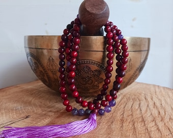 Rosewood and Amethyst Mallah Beads | Intuition