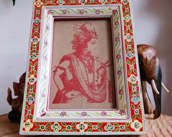 Floral Hand Painted Indian Photo Frame