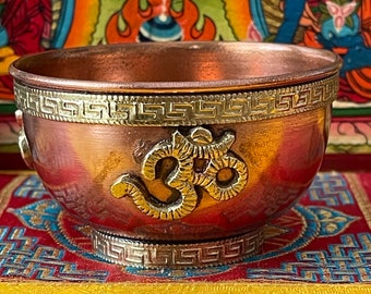 Om incense Holder Copper & Brass bowl 4.5 x 8cm