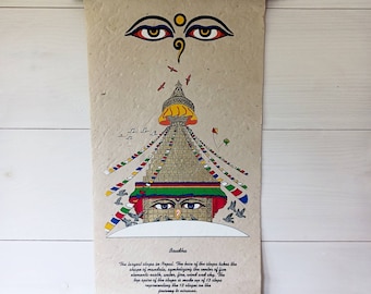 Rouleau de papier Boudhanath Stupa Lokta | Tenture
