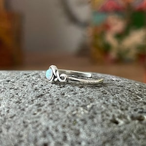 Toe Ring Fire Stone solid Silver adjustable Toe ring