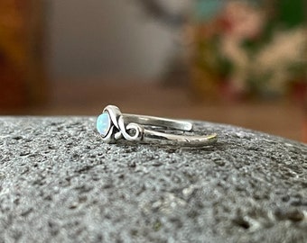 Toe Ring Fire Stone solid Silver adjustable Toe ring