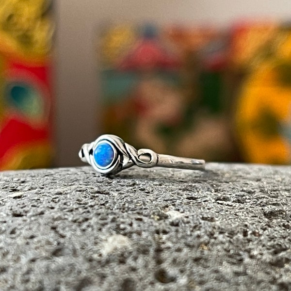 Toe Ring Pacific Blue solid Silver adjustable Toe ring