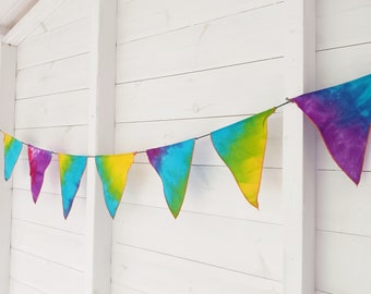 Rainbow Tie Dye Bunting | Flags