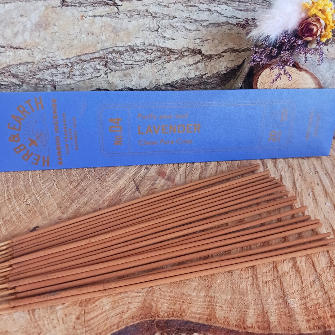 Herb & Earth Bamboo Incense Sticks Lavender Etsy