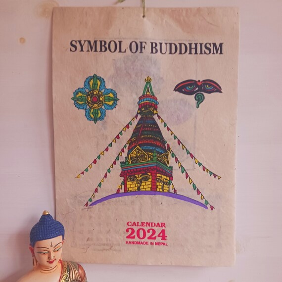 Hand Painted Lokta Paper Buddhist Calendar 2024 - Etsy