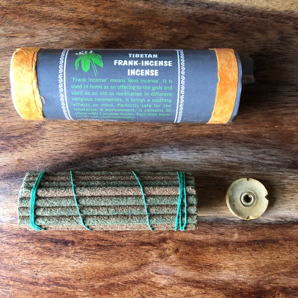 Tibetan Frankincense Incense  |  Traditionally Made Nepalese Hand rolled incense & Holder