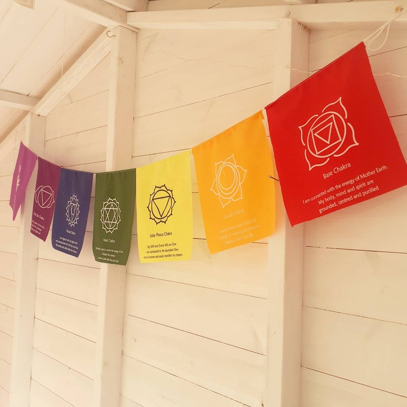 Chakra  Prayer Flags | 7 Chakra Symbol  prayer flags 21 x 21 mm 