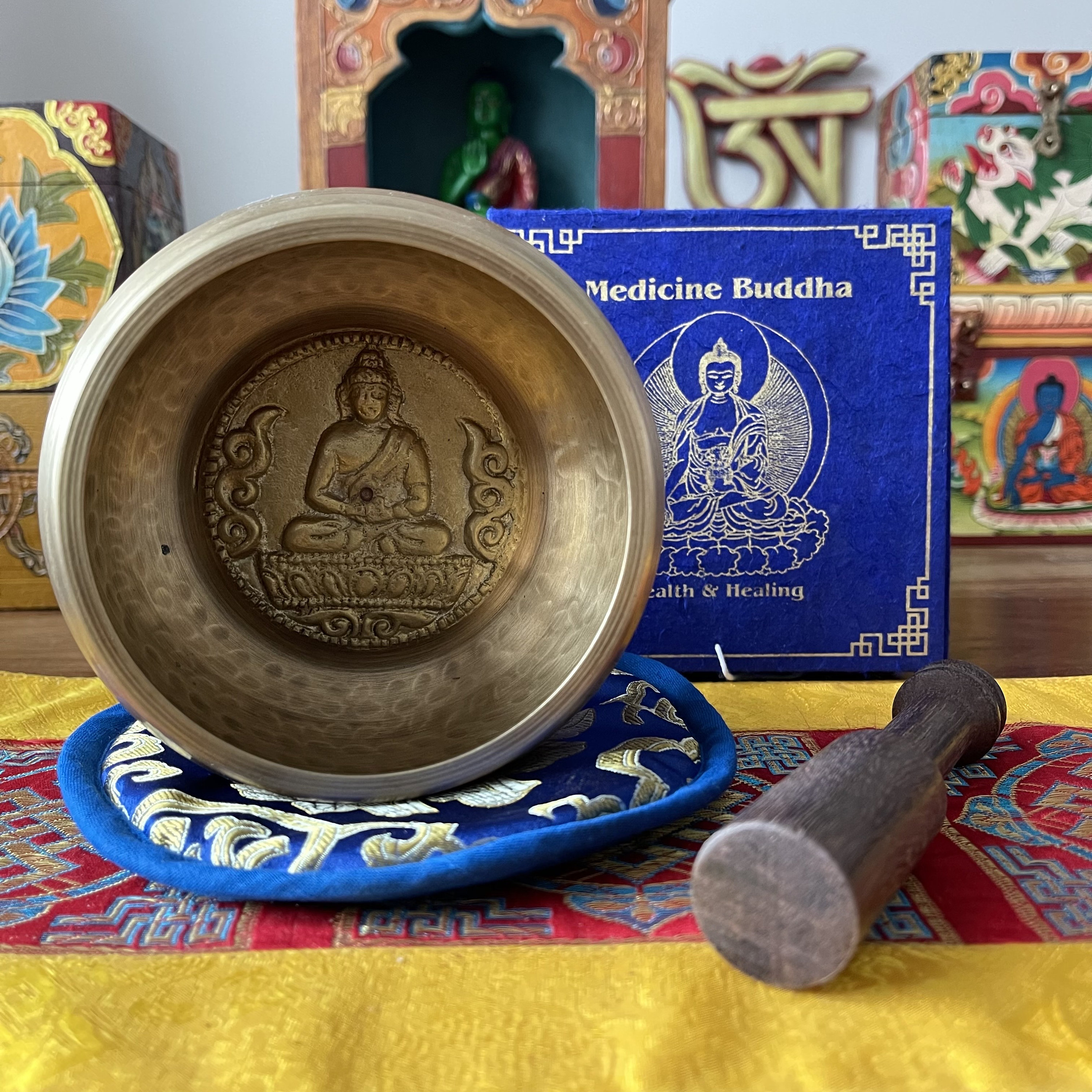 Bol chantant bouddhiste tibétain Bouddha son Bol instrument de musique pour  la méditation avec bâton Yoga décoration de la maison 