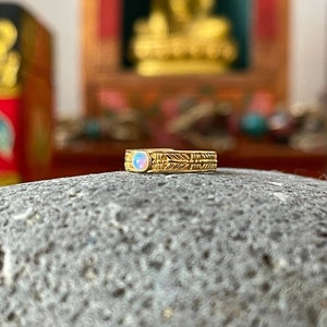 Toe Ring Azure Navajo band solid Silver with Gold plated finish adjustable Toe ring image 1
