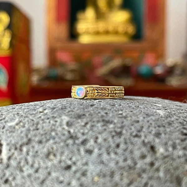 Toe Ring Azure Navajo band solid Silver with Gold plated finish adjustable Toe ring