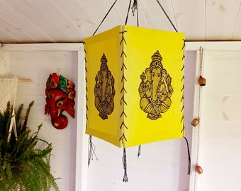 Lokta Paper Nepalese Lampshade | Ganesh Yellow