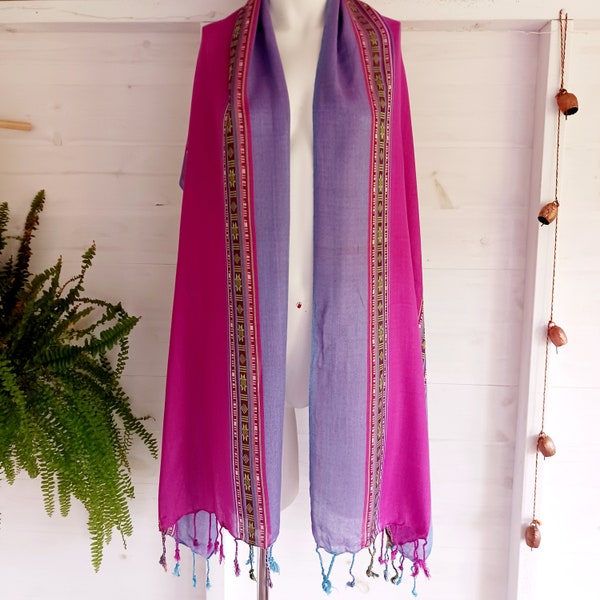 Indian Varanasi Scarves | Pink and Purple