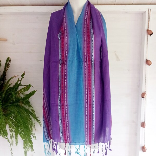 Indian Varanasi Scarves | Blue and Purple