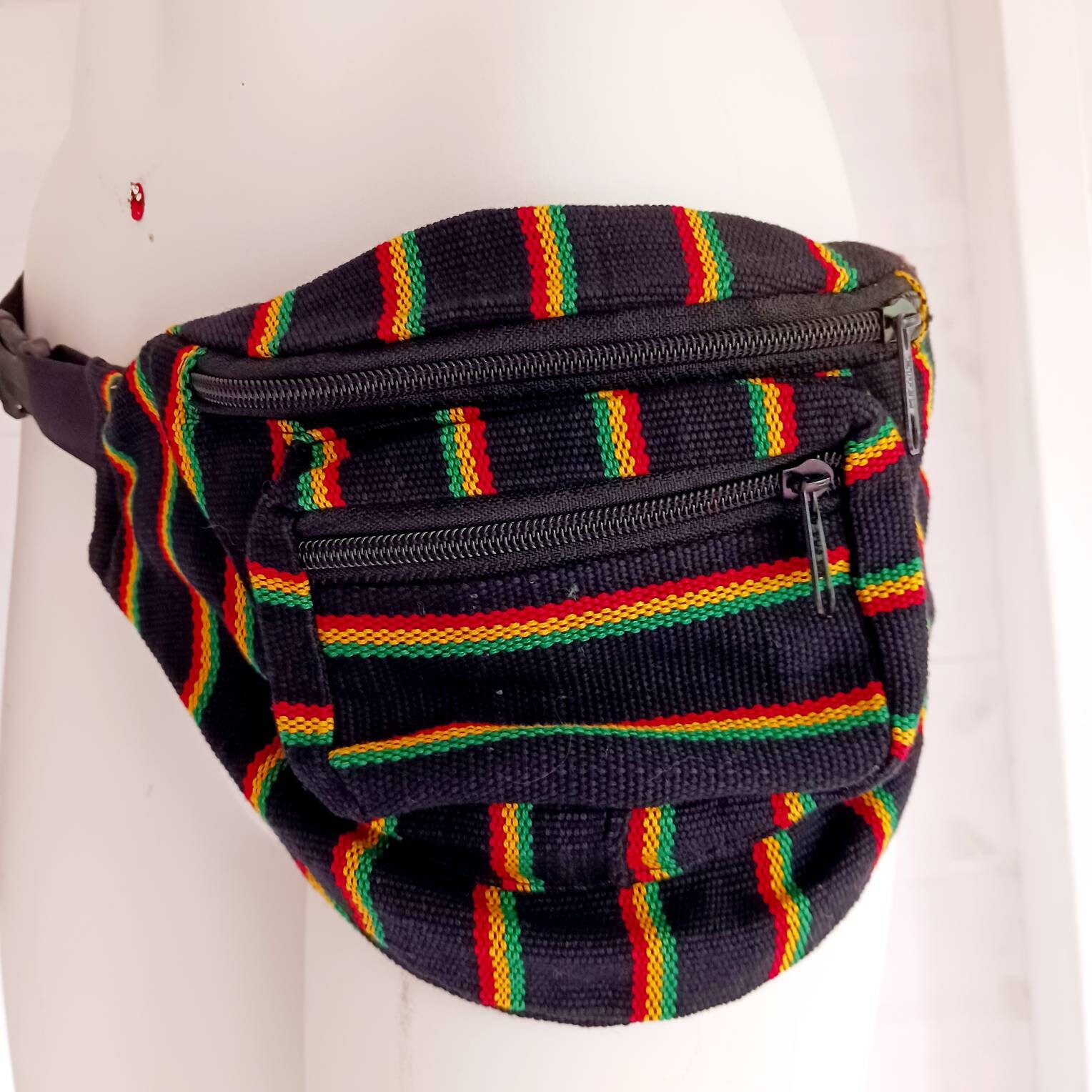 Riñonera hippie étnica rasta Jamaicana urbana para hombre y mujer. Nueva  moda resistente e impermeable. Bolsa para cintura para gu…