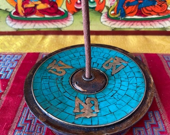 Om Tibetan Incense Holder 9 x 9 cm