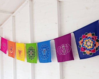 Large Chakra Prayer Flags | Rainbow