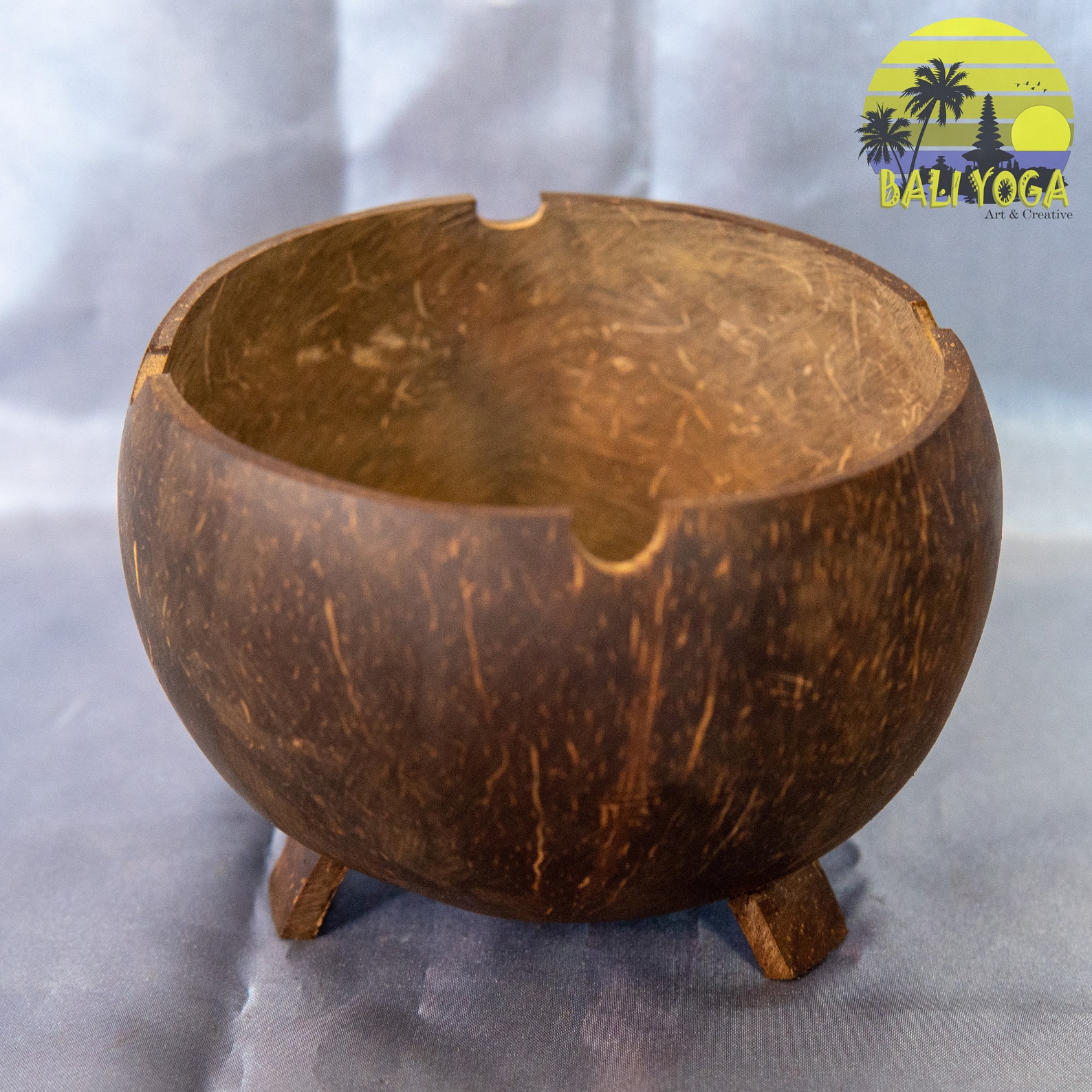 Coconut Shell Ashtray Carving Turtle Handmade Bali Handicraft Etsy